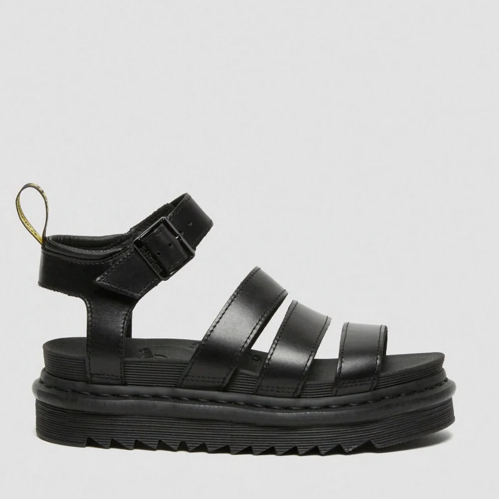 Dr. Martens BLAIRE Black Leather Platform Gladiator Sandals - Picture 3 of 9